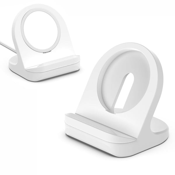 Universelt telefonstativ i silikon med MagSafe-ladespor - Hvit