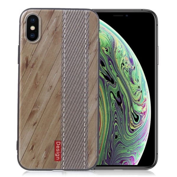 iPhone XS fodral med präglat mönster - Beige Trästruktur iPhone XS fodral med präglat mönster - Beige Trästruktur
