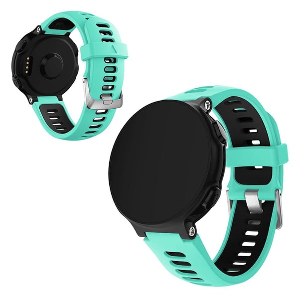 Garmin Forerunner 735XT / 220 / 230 / 235 / 620 / 630 silikone Urrem - Cyan / Sort