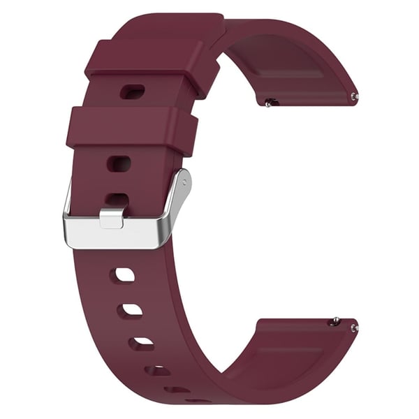 Amazfit Bip 3 / Bip S klokkerem i silikon med sølvspenne - Vinrød Amazfit Bip 3 / Bip S klokkerem i silikon med sølvspenne - Vinrød