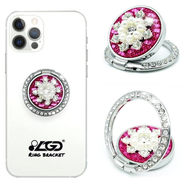 Universal rhinestone snefnug-stil fingerringstativ - Sølv / Rød
