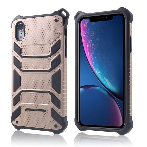 iPhone Xr Spider sarjan hybriidi muovinen iskukestävä takasuoja kuori - Ruusu Kulta