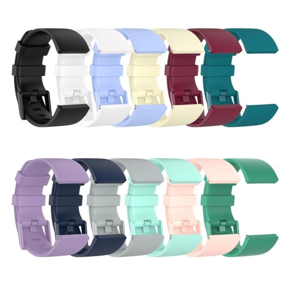 Fitbit Versa 2 / Versa Lite silikon klokkereim - Svart / Størrelse: L