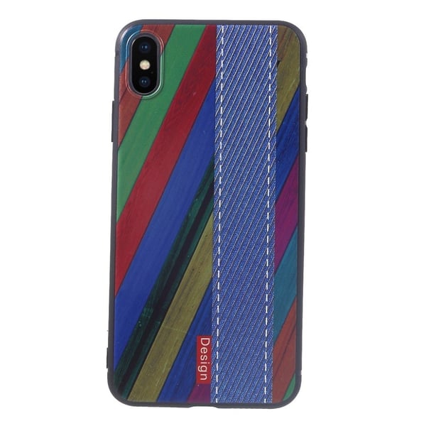 iPhone Xs Max soft gel etui med præget mønster - Style G