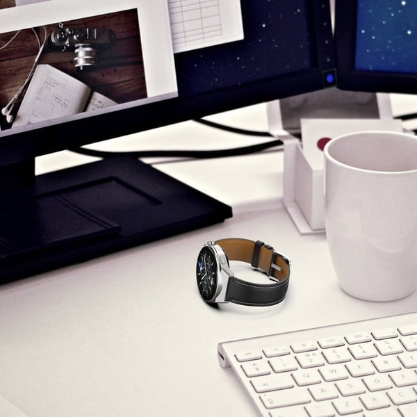Samsung Galaxy Watch 5 / 5 Pro / Watch 4 urrem i ægte læder - Dyb Pink