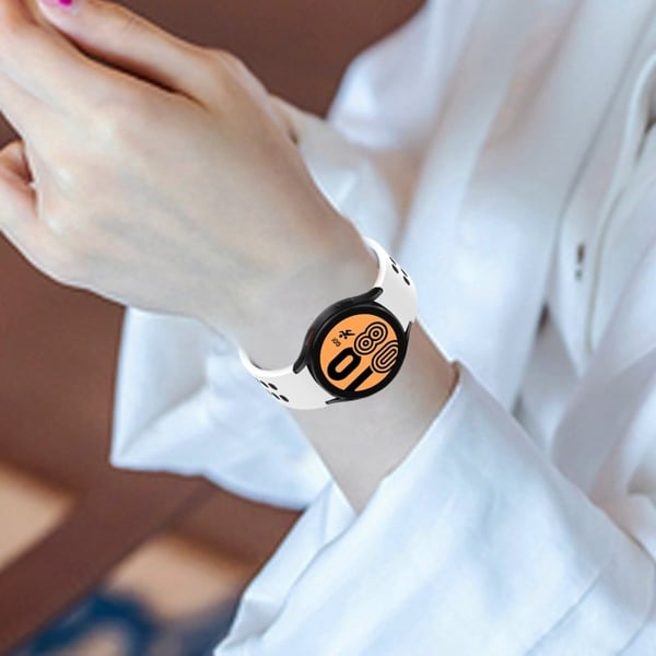 Samsung Galaxy Watch 5 (44 mm) / (40 mm) / Pro tofarget klokkerem i silikon - Hvit / Svart