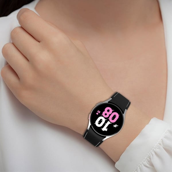 Samsung Galaxy Watch 5 / 4 klokkerem i silikon med svart spenne - Mørkegrønn / Grønn Størrelse: L