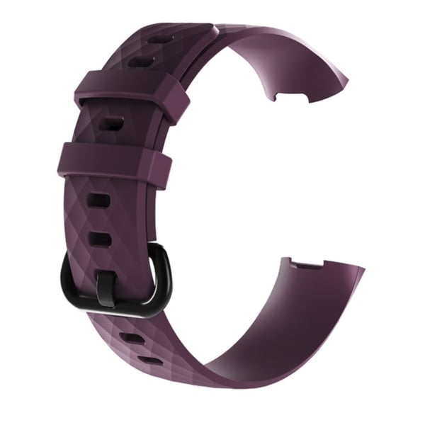 Fitbit Charge 3 erstatnings urrem i silikone med geometrisk mønster - Lilla