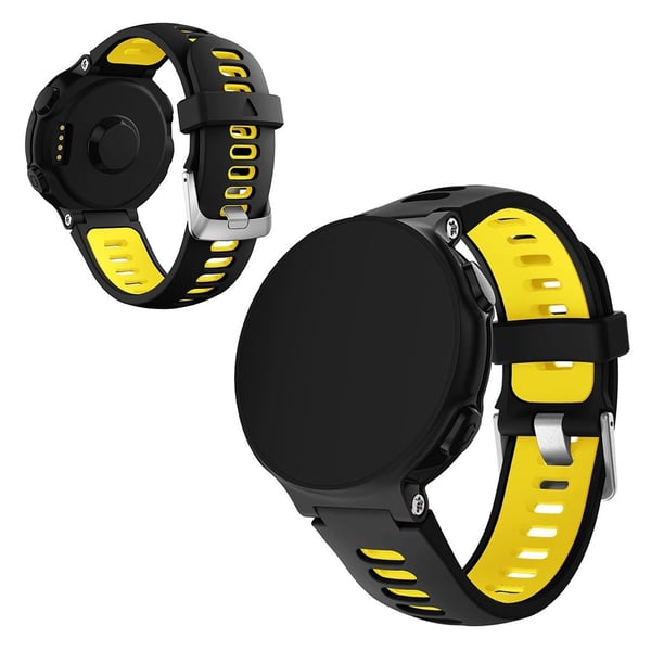 Garmin Forerunner 735XT / 220 / 230 / 235 / 620 / 630 silikone Urrem - Sort / Gul