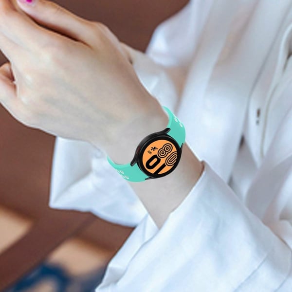 Samsung Galaxy Watch 5 (44 mm) / (40 mm) / Pro tofarget klokkerem i silikon - Cyan / Hvit