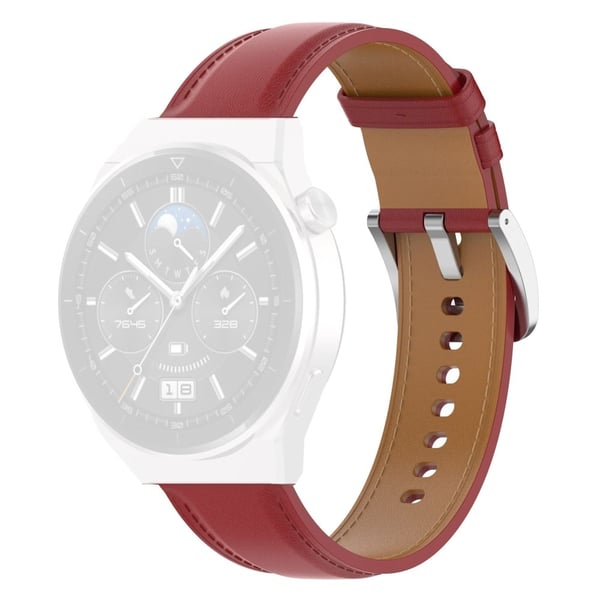 Samsung Galaxy Watch 5 / 5 Pro / Watch 4 klokkerem i ekte skinn - Rød
