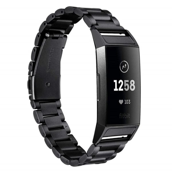 Fitbit Charge 3 klokkereim av rustfritt stål - Svart Fitbit Charge 3 klokkereim av rustfritt stål - Svart