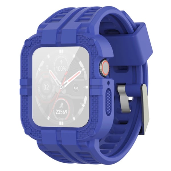 Apple Watch Series 8 (45mm) / Watch Ultra armband och fodral i silikon i armour-stil - Blå