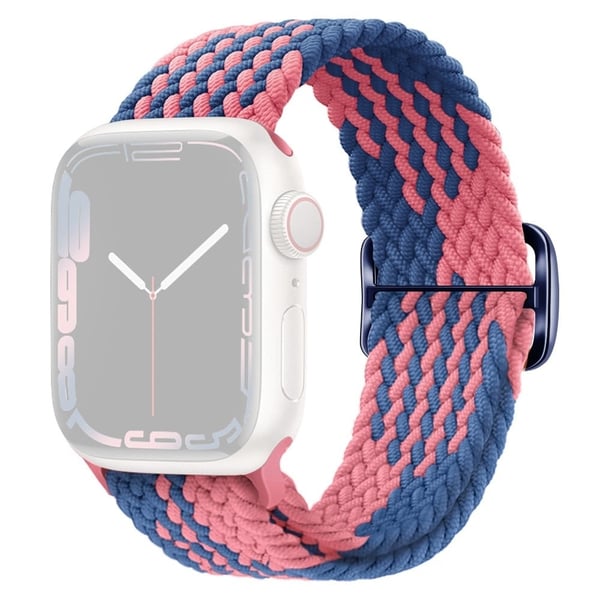 Apple Watch Series 8 (45mm) / Watch Ultra joustava, kudottu kellohihna - Z-Muoto Sininen / Pinkki Apple Watch Series 8 (45mm) / Watch Ultra joustava, kudottu kellohihna - Z-Muoto Sininen / Pinkki