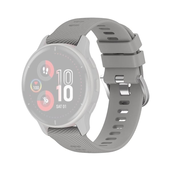 20 mm kryssstripe silikonklokkerem for Samsung- og Garmin-klokker - Lysegrå