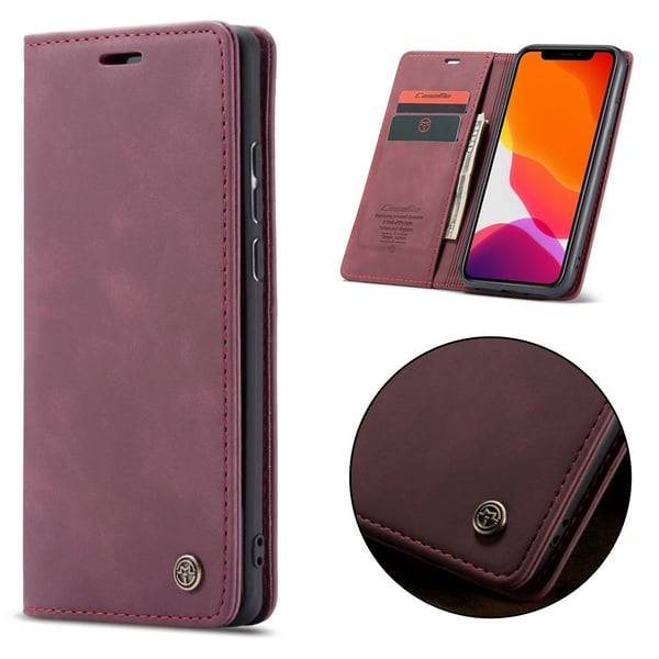 CaseMe iPhone 11 Vintage Etui - Vinrød