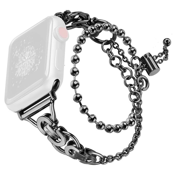Apple Watch Series 8 (41 mm) klokkerem i sinklegering med to rader - Svart Apple Watch Series 8 (41 mm) klokkerem i sinklegering med to rader - Svart