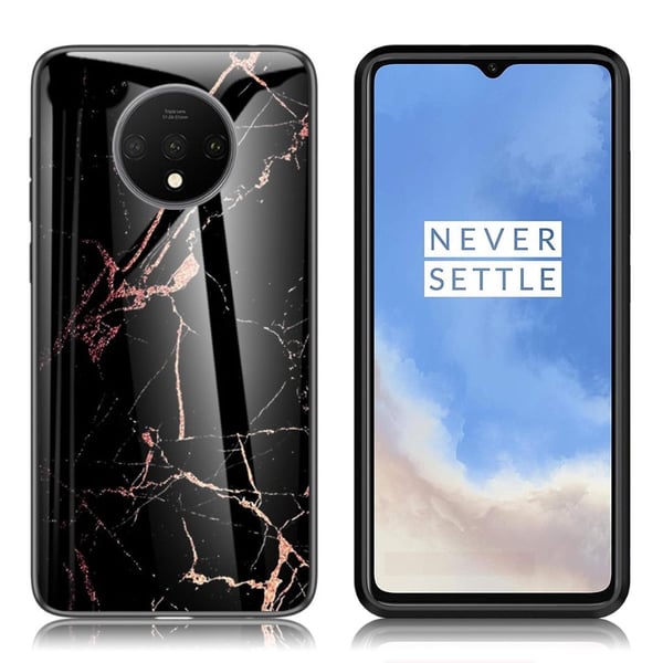 Fantasy Marble OnePlus 7T deksel - Svart / Gull Fantasy Marble OnePlus 7T deksel - Svart / Gull