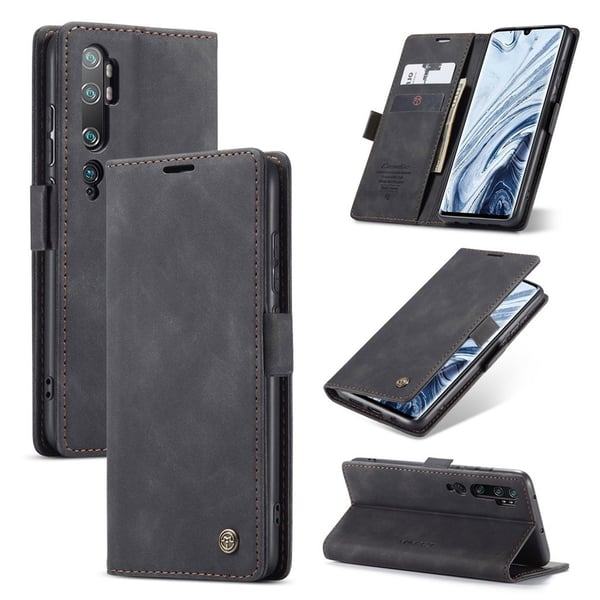 CaseMe Xiaomi Mi CC9 Pro / Mi Note 10 Pro / Note 10 Vintage kotelot - Musta