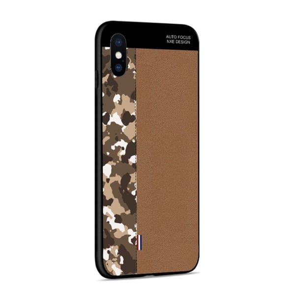 NXE iPhone Xs Max etui med Camouflagemønster - Brun Camouflage / Brun