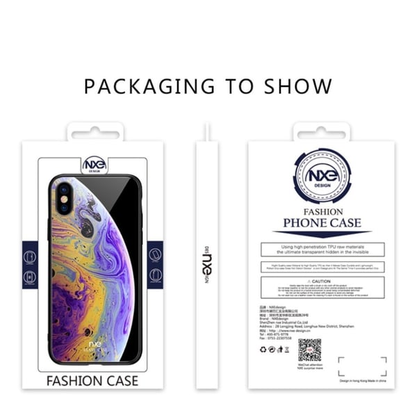 NXE iPhone Xs Max hybrid etui med Planetmønster - Lilla/Gul