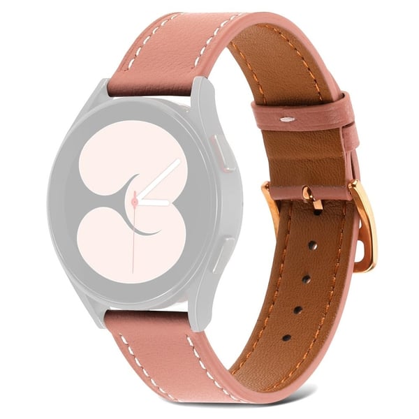 Samsung Galaxy Watch 5 (44mm) / (40mm) / Pro klokkerem i ekte skinn - Mørkerosa