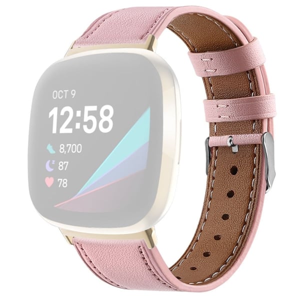 Aitoa nahkaa Fitbit Sense 2 / Versa 4 - Pinkki