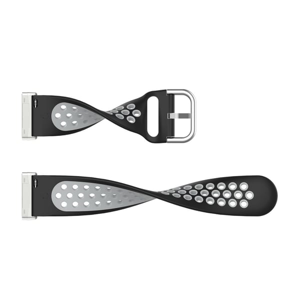 Fitbit Sense 2 / Versa 4 tofarvet silikone-urrem - Sort / Lyserød