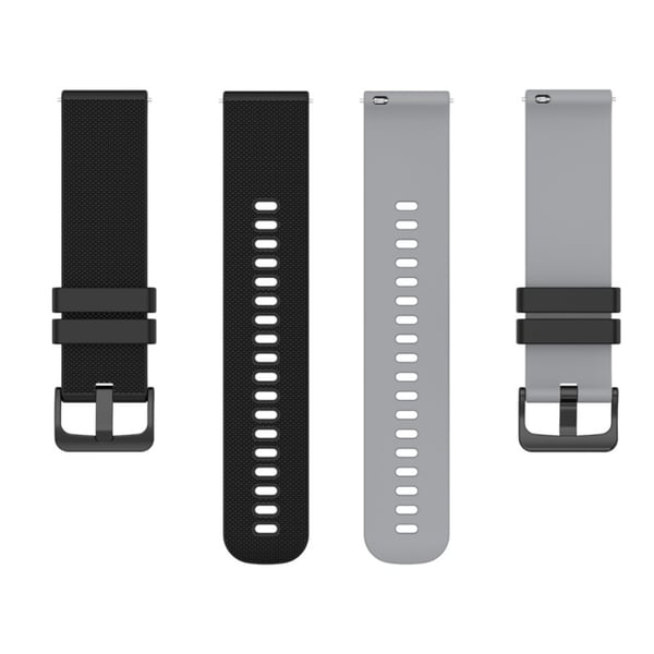 20 mm dobbeltfarvet silikoneurrem med gitterstruktur til Garmin-ur - Sort / Grå