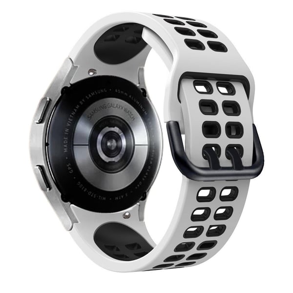 Samsung Galaxy Watch 5 / 4 dobbeltfarvet silikoneurrem - Hvid / Sort