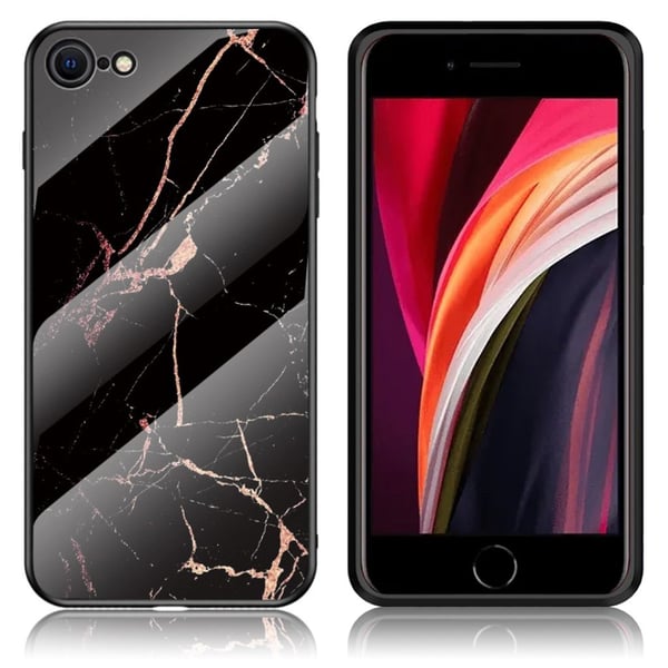 Fantasy Marble iPhone SE 2020 kuoret - Musta / Kulta
