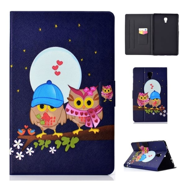 Samsung Galaxy Tab A 10.5 kuviollinen synteetti nahkainen suojakotelo kortti paikoilla - Pöllöt Haaralla