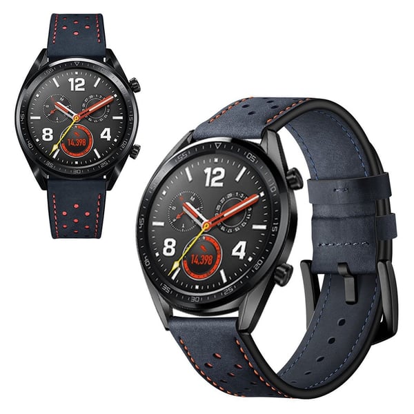 Huawei Watch GT ægte læder Urrem - Blå
