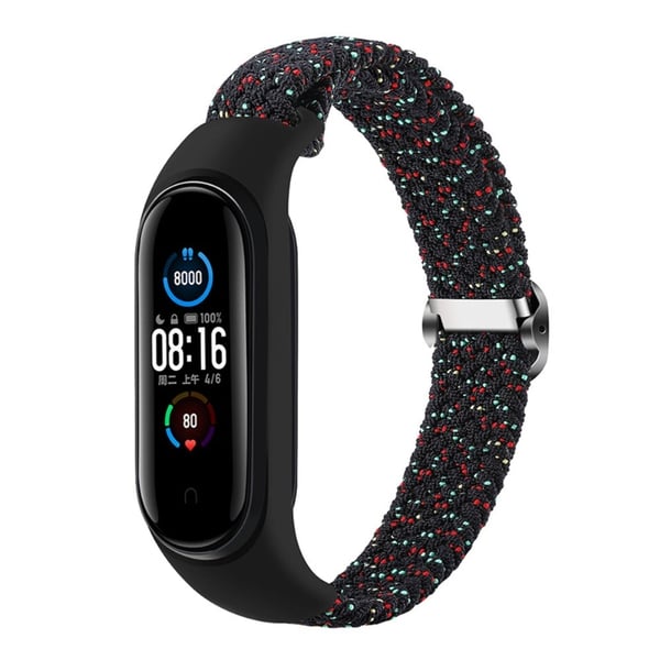 Xiaomi Mi Band 7 / 6 / 5 elastisk nylonklokkerem - Starlight Svart