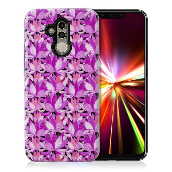 Huawei Mate 20 Lite beskyttelsesetui i kombimaterialer med mønster - Lotus