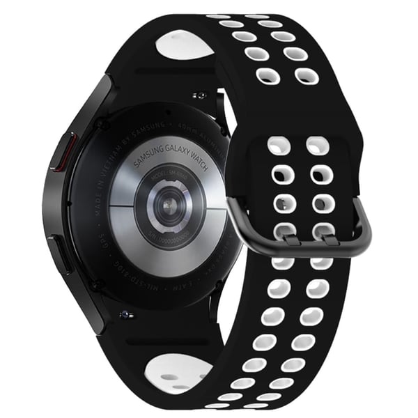 Samsung Galaxy Watch 5 (44 mm) / (40 mm) / Pro tofarget klokkerem i silikon - Hvit / Svart