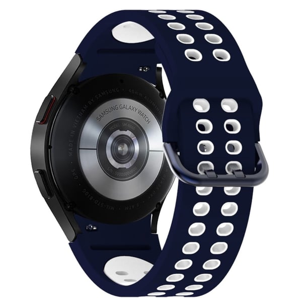 Samsung Galaxy Watch 5 (44 mm) / (40 mm) / Pro tofarget klokkerem i silikon - Blå / Hvit