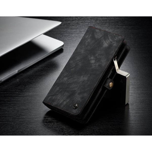 CaseMe Samsung Galaxy A70 Zipper Wallet Etui - Sort