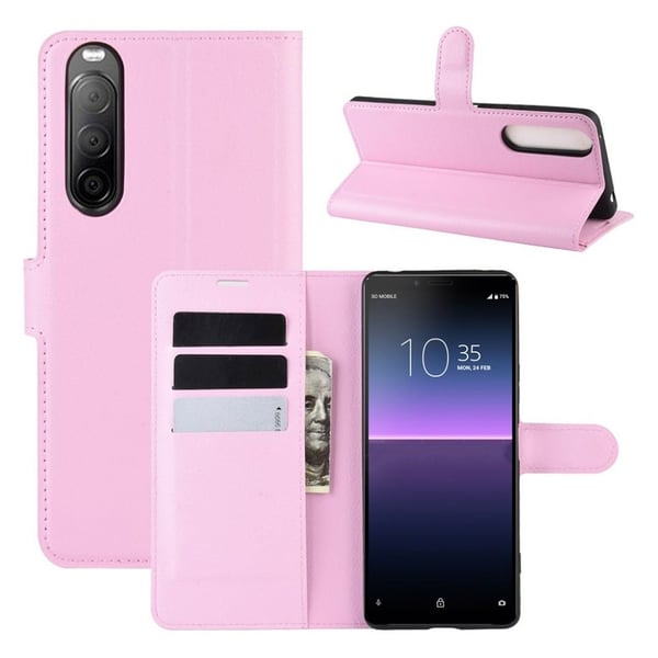 Klassisk Sony Xperia 10 II flip etui - rosa Klassisk Sony Xperia 10 II flip etui - rosa