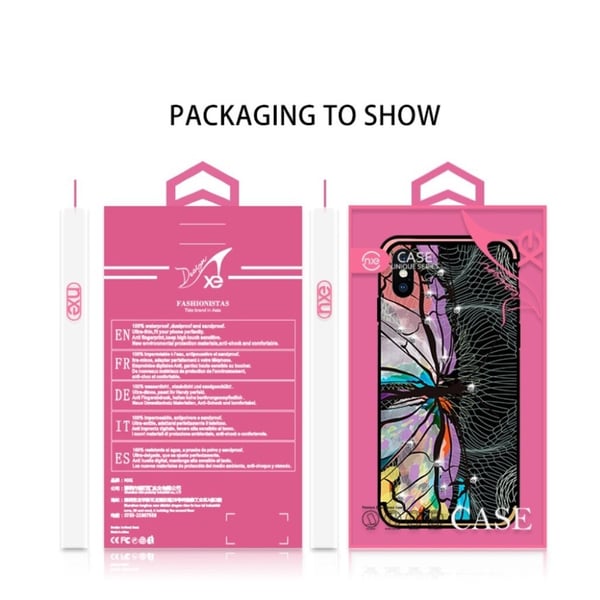 NXE iPhone Xs Max gel etui med unik rhinestone-dekor - Pink