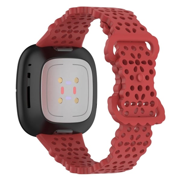 Fitbit Sense 2 / Versa 4 silikoneurrem med flere huller - Rød Størrelse: L