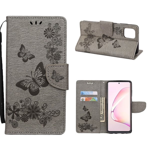 Butterfly Samsung Galaxy Note 10 Lite veske - Grå