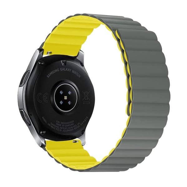 Silikon klokkerem med magnetisk lås Samsung Galaxy Watch 5 (44mm) / (40mm) / Pro - Grå / Gul