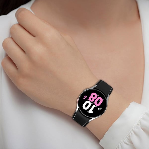 Samsung Galaxy Watch 5 / 4 / 3 / 3 silikoninen ranneke hopeisella soljella - Harmaa / Valkoinen Koko: S