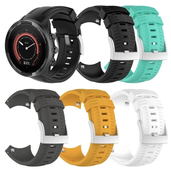 Suunto 9 klokkereim av silikon - svart