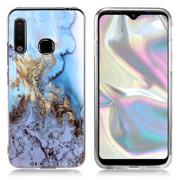 Marble Samsung Galaxy A70e veske - Blå gullmarmor Marble Samsung Galaxy A70e veske - Blå gullmarmor