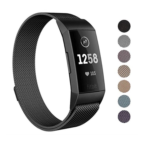 Fitbit Charge 3 klokkereim av rustfritt stål - Svart