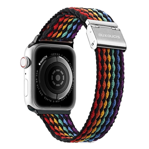 DUX DUCIS Apple Watch Series 8 (45mm) / Watch Ultra nylon elastiskt klockarmband - Bleka Ränder