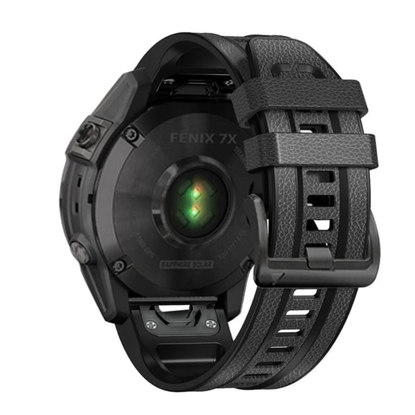 26 mm silikone læder med silikone urrem til Garmin ur - Mørkegrå