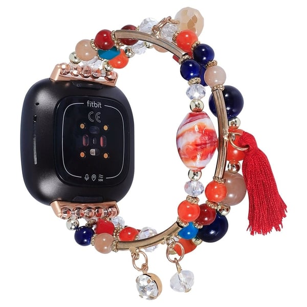 Fitbit Sense 2 / Versa 4 dekoreret runde firkantede perler urrem - Farverig